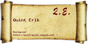 Quint Erik névjegykártya